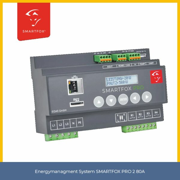 SMARTFOX Pro 2 Energiemanager inkl. Stromwandler 80A