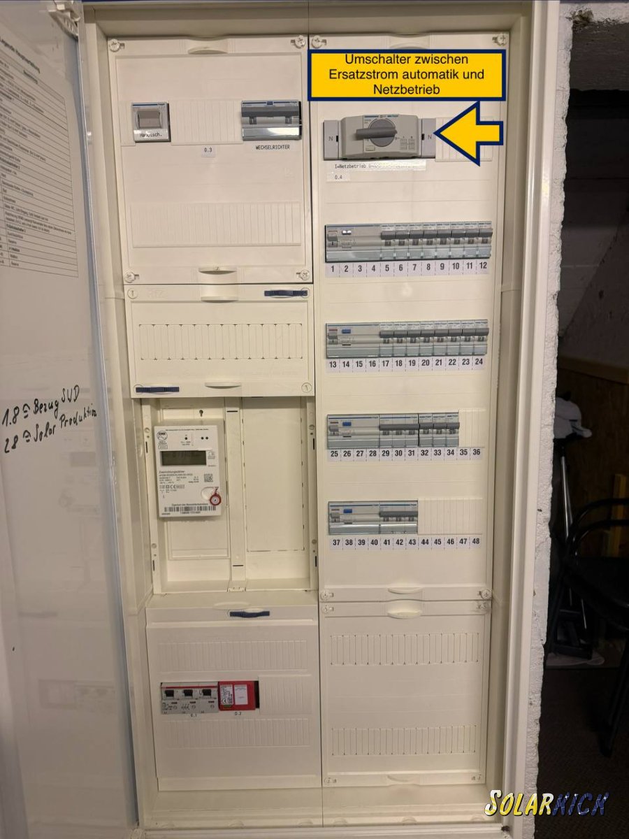 Eingebauter Umschalter im Zählerschrank